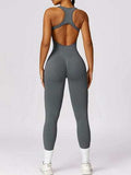 Cutout Racerback Active Jumpsuit - Trendsi - Flyclothing LLC