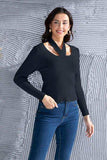 Halter Neck Long Sleeve Sweater - Trendsi - Flyclothing LLC