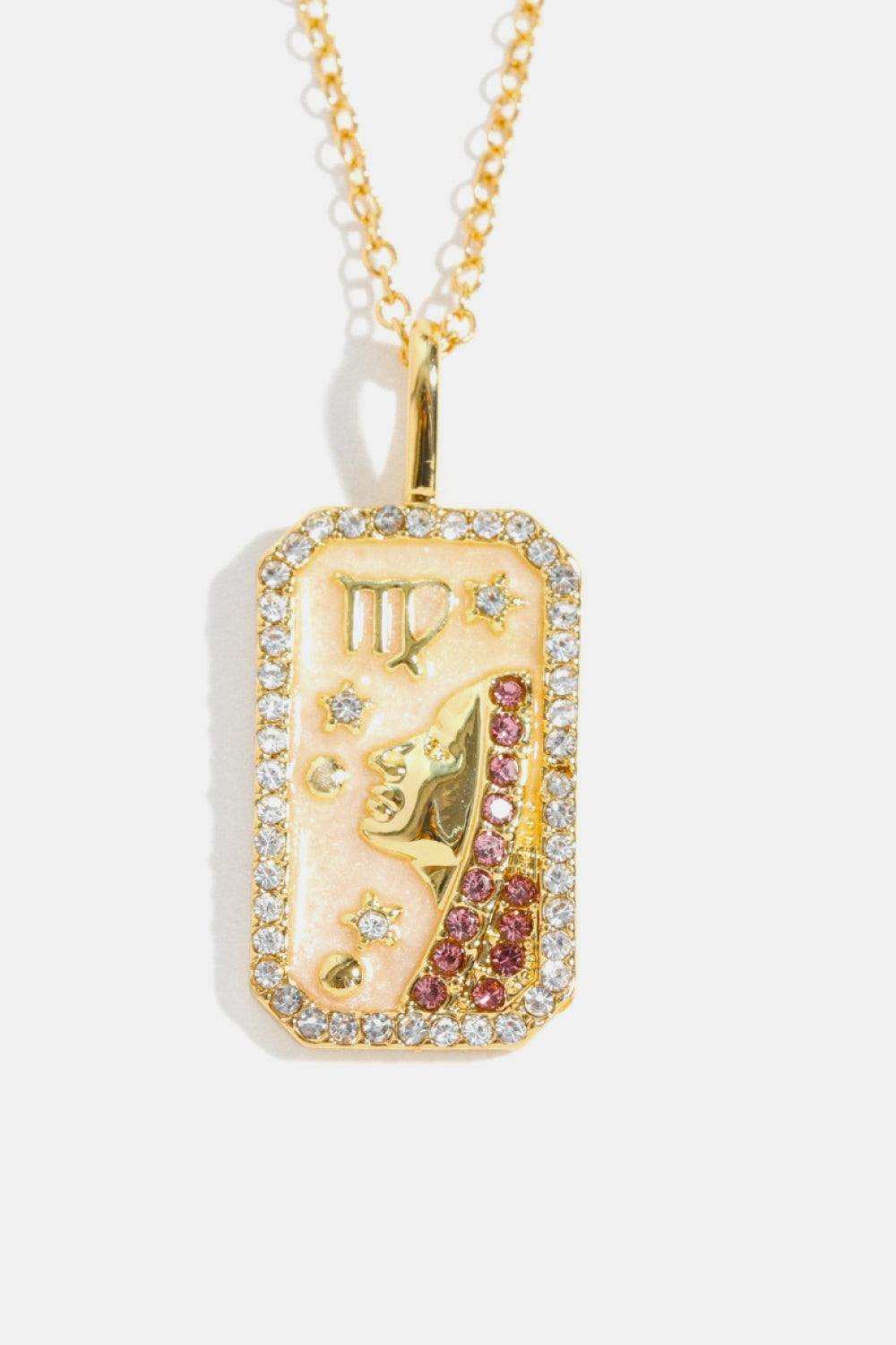 Rhinestone Constellation Pendant Copper Necklace - Trendsi - Flyclothing LLC