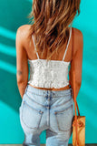 V-Neck Lace Cropped Cami - Trendsi - Flyclothing LLC
