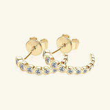 Inlaid Moissanite 925 Sterling Silver C-Hoop Earrings - Trendsi - Flyclothing LLC