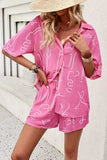 Printed Button Up Shirt and Shorts Set - Trendsi - Flyclothing LLC
