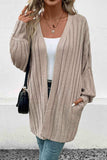 Open Front Cardigan with Pockets - Trendsi - Flyclothing LLC