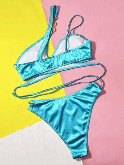 Chain Detail Crisscross Bikini Set - Trendsi - Flyclothing LLC