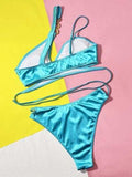 Chain Detail Crisscross Bikini Set - Trendsi - Flyclothing LLC
