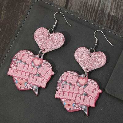 Heart Shape Wooden Earrings - Trendsi - Flyclothing LLC
