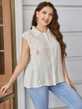 Plus Size Ruffled Cap Sleeve Shirt - Trendsi - Flyclothing LLC