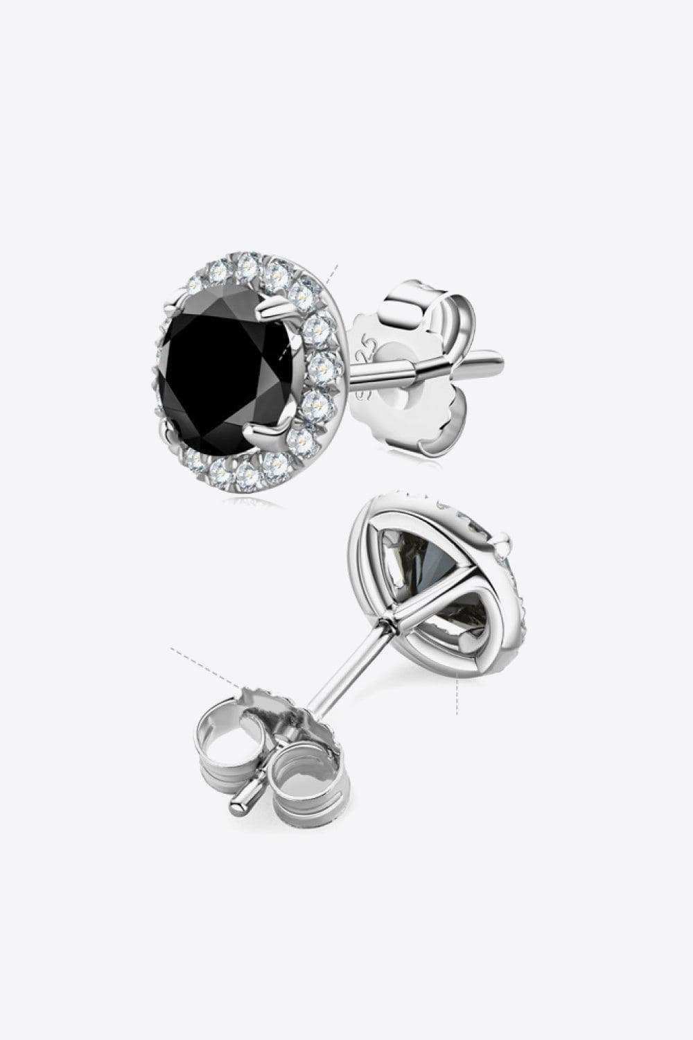 Two-Tone 4-Prong Moissanite Stud Earrings - Trendsi - Flyclothing LLC