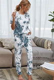 Tie-Dye Tee and Drawstring Waist Joggers Lounge Set - Trendsi - Flyclothing LLC