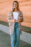 Printed Open Front Half Sleeve Cardigan - Trendsi - Flyclothing LLC