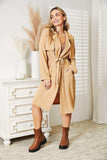 Culture Code Full Size Tied Trench Coat with Pockets - Trendsi - Flyclothing LLC