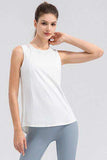 Round Neck Wide strap Active Tank - Trendsi - Flyclothing LLC