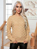 Round Neck Drop Shoulder Sweater - Trendsi - Flyclothing LLC