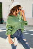 Openwork Pompom Puff Sleeve Cardigan - Trendsi - Flyclothing LLC