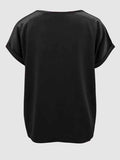 Round Neck Short Sleeve T-Shirt - Trendsi - Flyclothing LLC