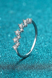 Moissanite Rhodium-Plated Half-Eternity Ring - Trendsi - Flyclothing LLC