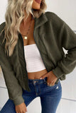 Zip-Up Sherpa Collared Neck Jacket with Pockets - Trendsi - Flyclothing LLC