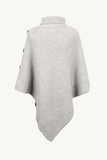 Turtleneck Buttoned Poncho - Trendsi - Flyclothing LLC