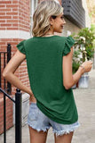 Ruffled Ruched Round Neck Tank - Trendsi - Flyclothing LLC