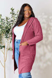 Basic Bae Full Size Ribbed Open Front Long Sleeve Cardigan - Trendsi - Flyclothing LLC