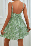 Ditsy Floral Spaghetti Strap Backless Dress - Trendsi - Flyclothing LLC