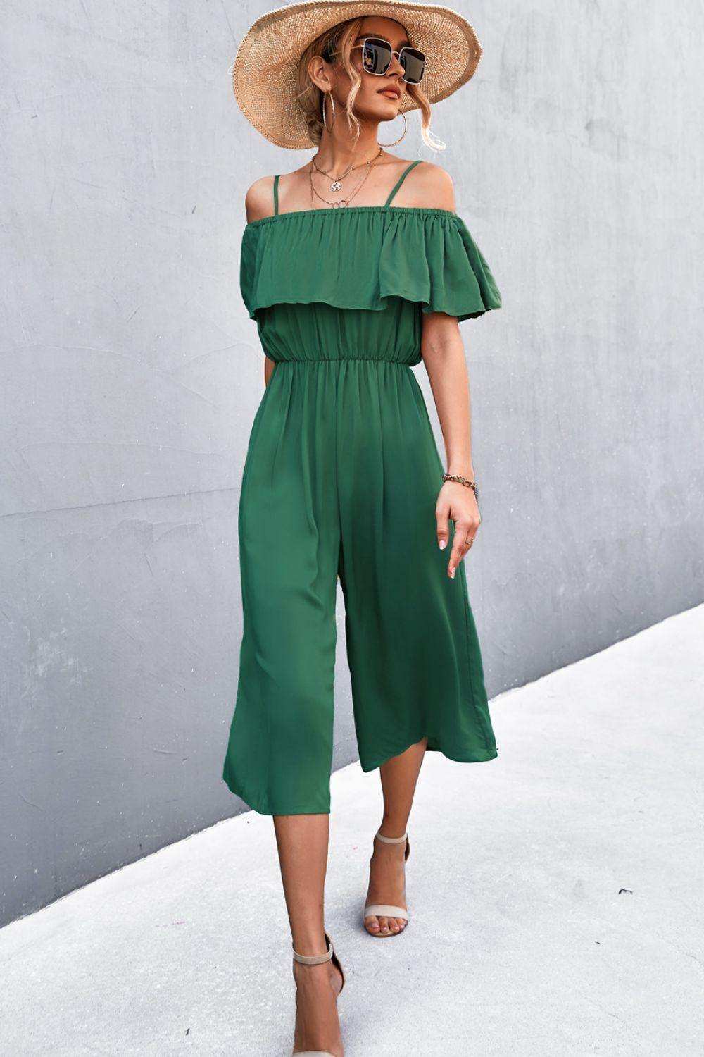 Spaghetti Strap Layered Jumpsuit - Trendsi - Flyclothing LLC