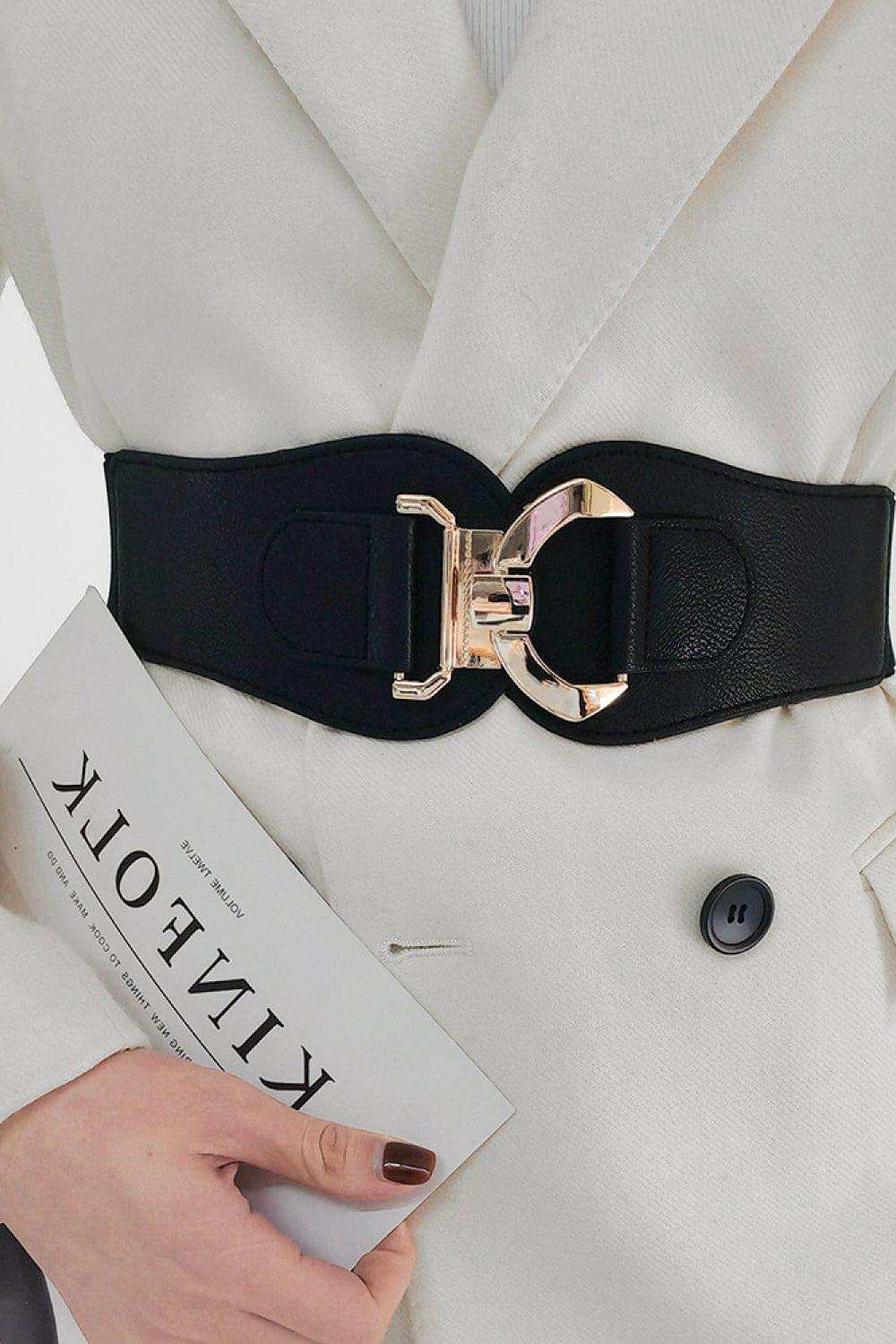 Alloy Buckle Elastic Belt - Trendsi - Flyclothing LLC