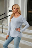 Round Neck Long Sleeve T-Shirt - Trendsi - Flyclothing LLC