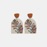 Geometrical Shape Wooden Drop Earrings - Trendsi - Flyclothing LLC