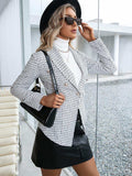 Plaid Double Breasted Long Sleeve Jacket - Trendsi - Flyclothing LLC
