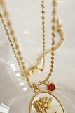 Flower Shell Pendant Copper Necklace - Trendsi - Flyclothing LLC