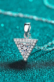 925 Sterling Silver Triangle Moissanite Pendant Necklace - Trendsi - Flyclothing LLC