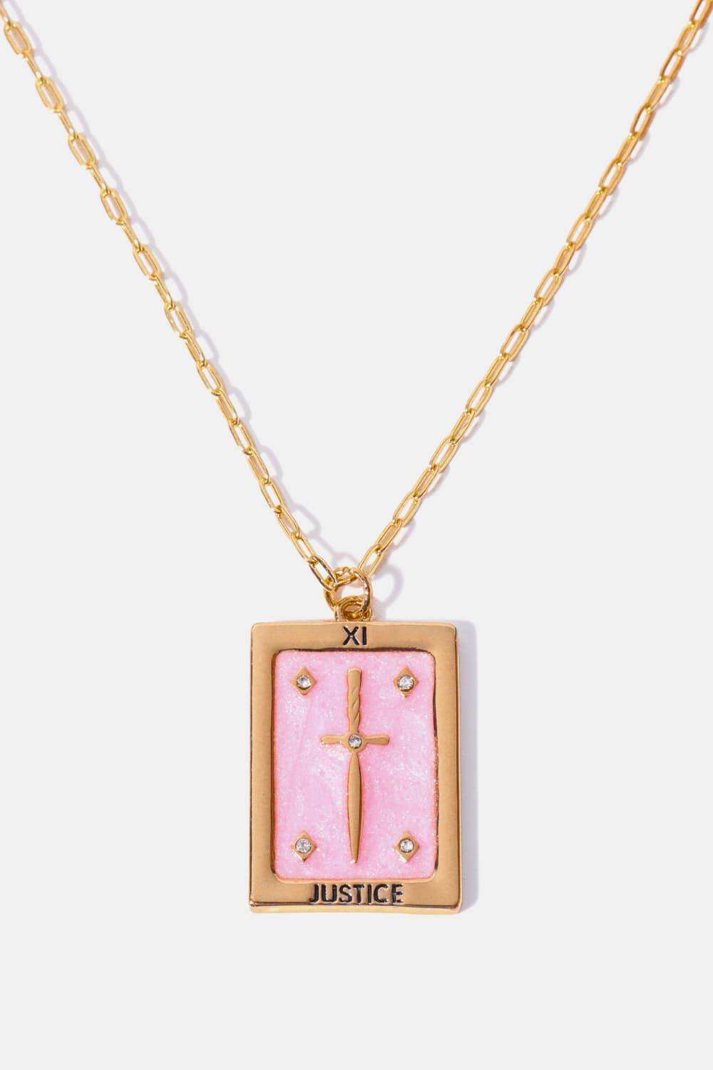 Tarot Card Pendant Copper Necklace - Trendsi - Flyclothing LLC