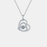 Moissanite 925 Sterling Silver Heart Necklace - Trendsi - Flyclothing LLC