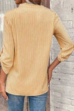 Striped Notched Roll-Tab Sleeve Shirt - Trendsi - Flyclothing LLC