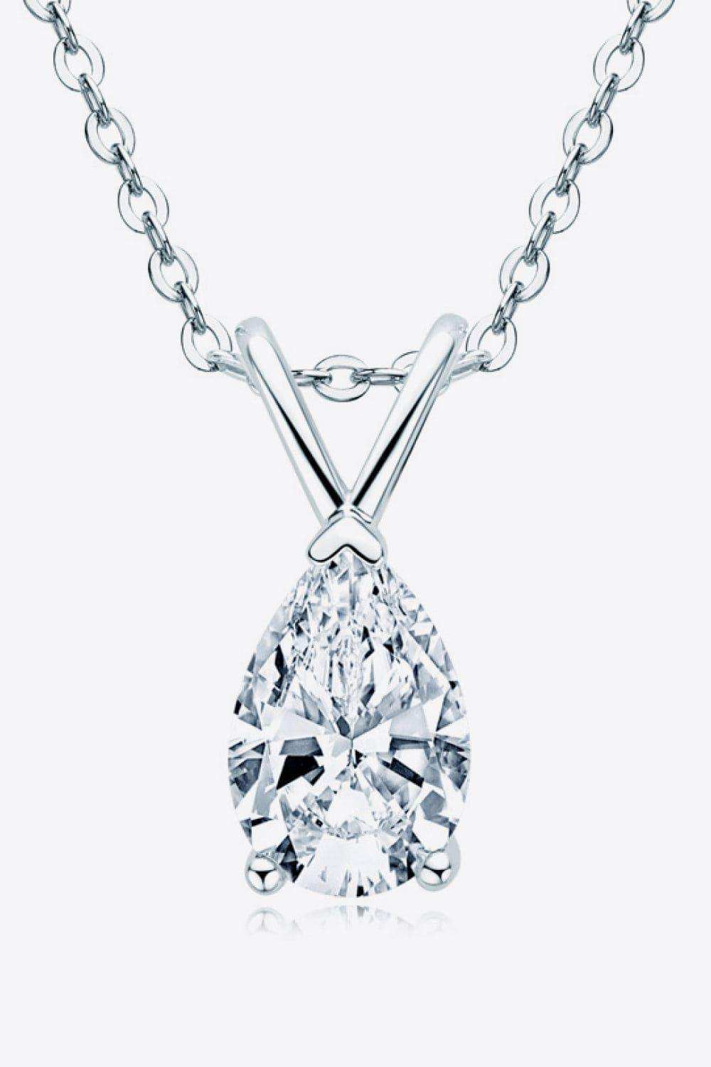 1.5 Carat Moissanite Pendant 925 Sterling Silver Necklace - Trendsi - Flyclothing LLC