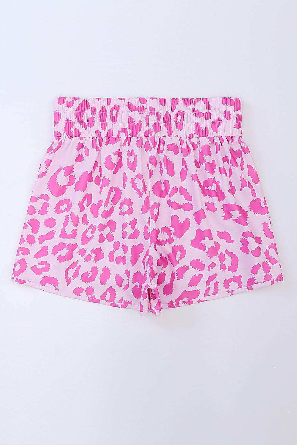 Leopard Elastic Waist Shorts - Trendsi - Flyclothing LLC