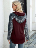 Leopard Raglan Sleeve Hoodie - Trendsi - Flyclothing LLC