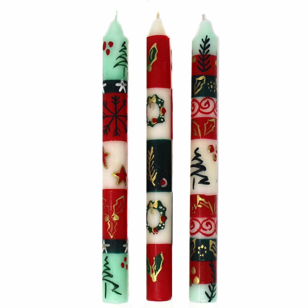 Set of Three Boxed Tall Hand-Painted Candles - Ukhisimui Design - Nobunto - Nobunto - Flyclothing LLC