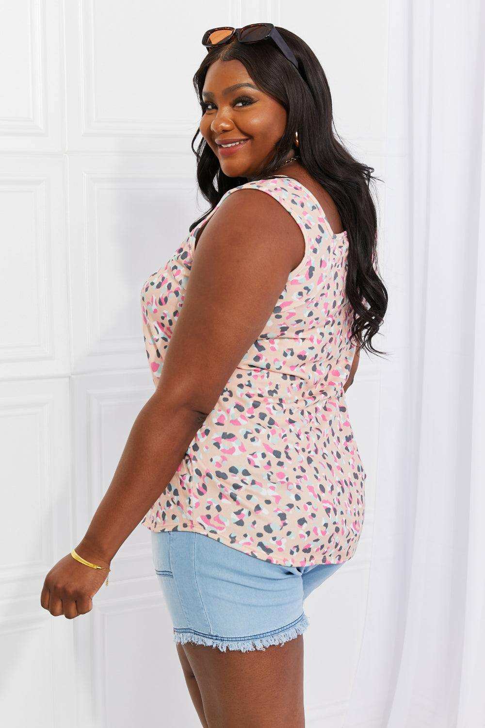 Heimish Full Size Surprise Party Printed Sleeveless Top - Trendsi - Flyclothing LLC