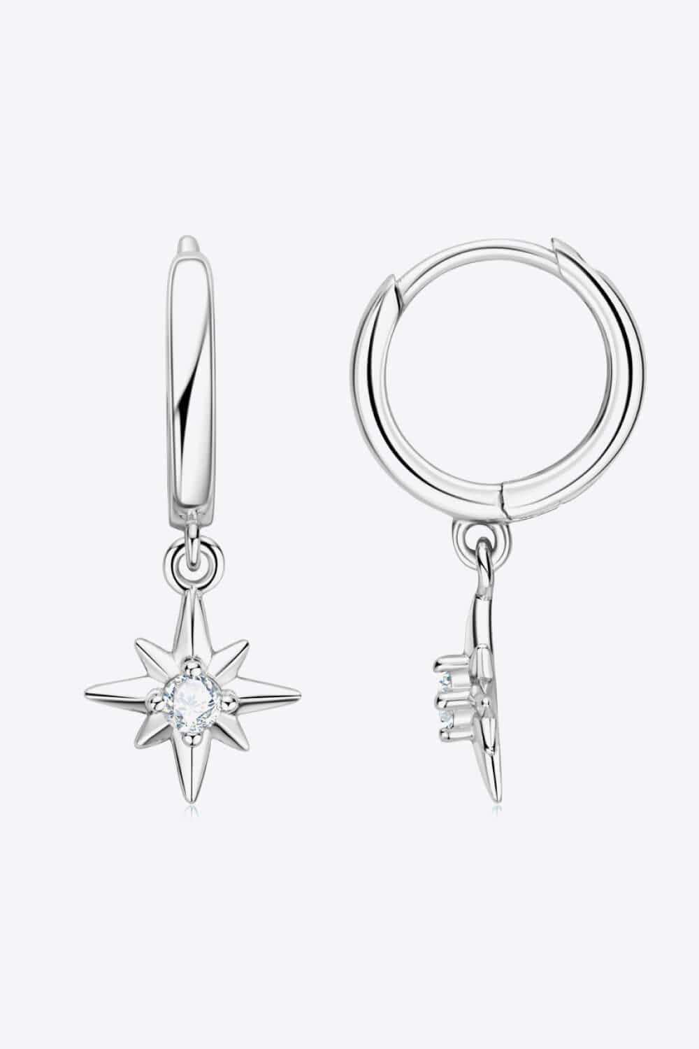 Moissanite Star Drop Earrings - Trendsi - Flyclothing LLC