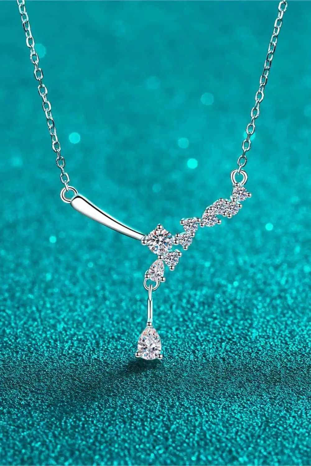 1 Carat Moissanite 925 Sterling Silver Necklace - Trendsi - Flyclothing LLC