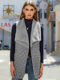 Open Front Collared Vest - Trendsi - Flyclothing LLC