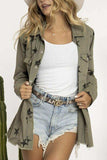 Collared Neck Star Print Long Sleeve Denim Jacket - Trendsi - Flyclothing LLC