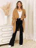 Long Sleeve Open Front Longline Cardigan - Trendsi - Flyclothing LLC