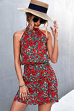 Floral Tied Sleeveless Mini Dress - Trendsi - Flyclothing LLC
