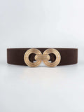 Geometric Buckle Elastic Wide Belt - Trendsi - Flyclothing LLC