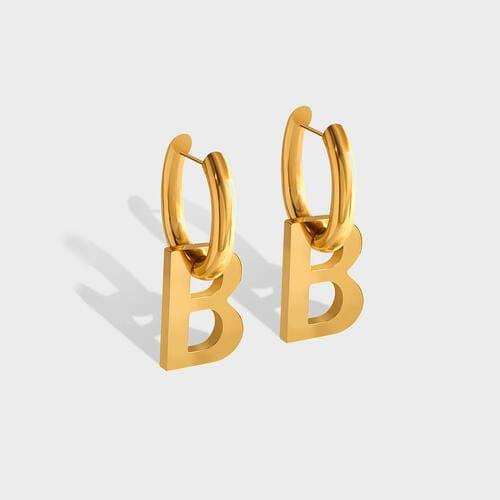 Letter B Titanium Steel Earrings - Trendsi - Flyclothing LLC
