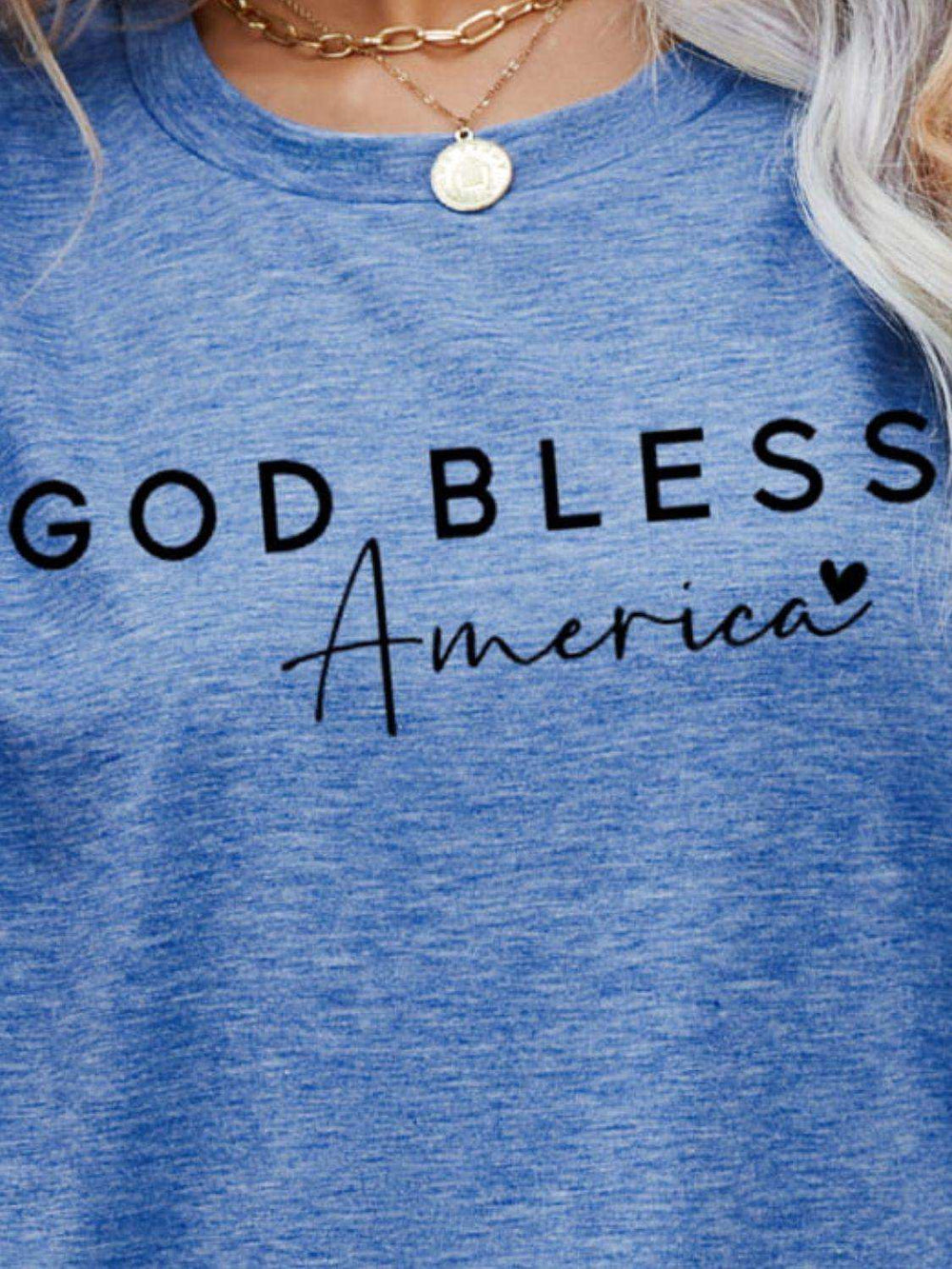 GOD BLESS AMERICA Graphic Short Sleeve Tee - Trendsi - Flyclothing LLC