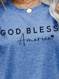 GOD BLESS AMERICA Graphic Short Sleeve Tee - Trendsi - Flyclothing LLC